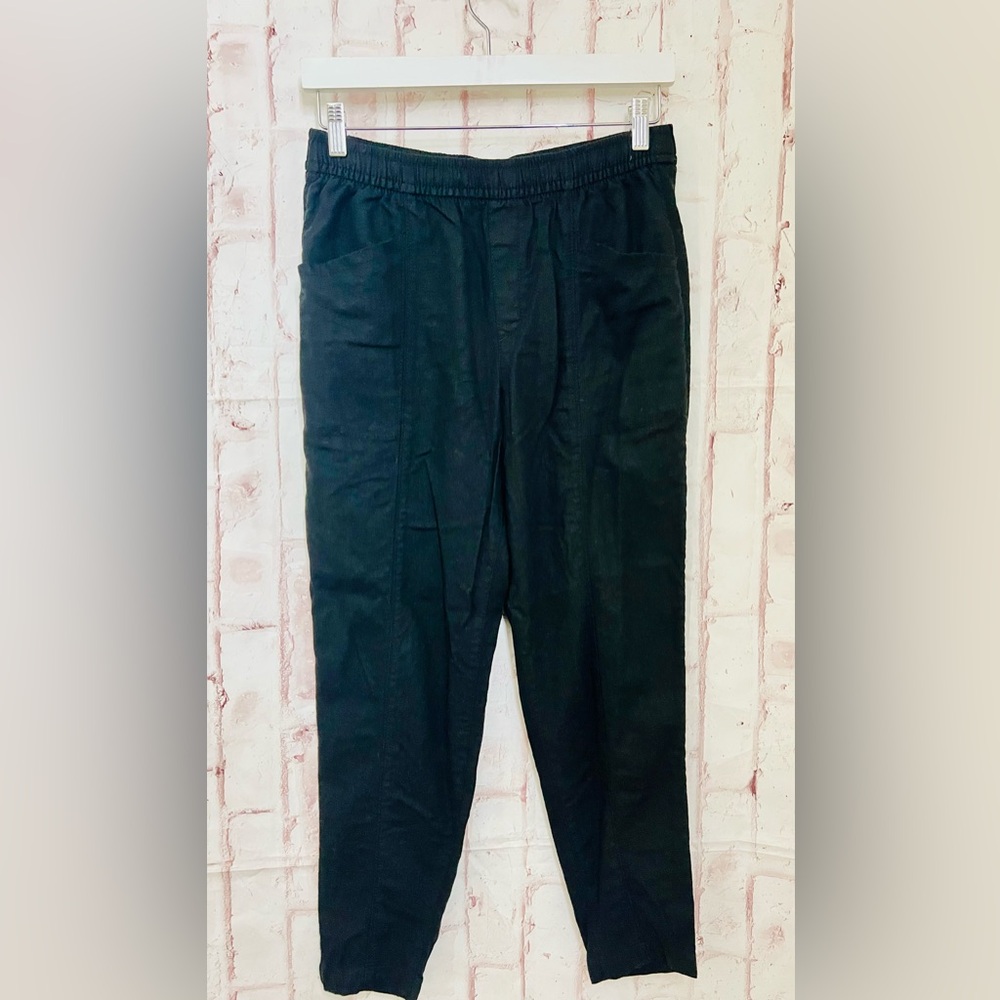 Old Navy Black Linen-Blend Pull-On Pants